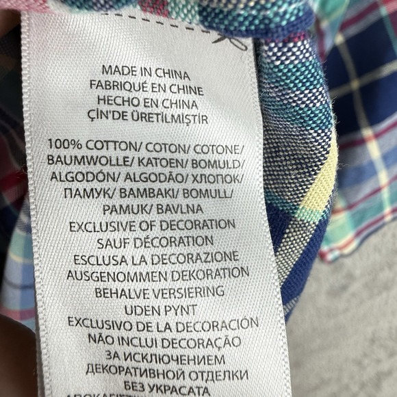 Ralph Lauren S/S Button Down Shirt Mens M Colorful Plaid Easter Wedding Casual - Picture 10 of 11